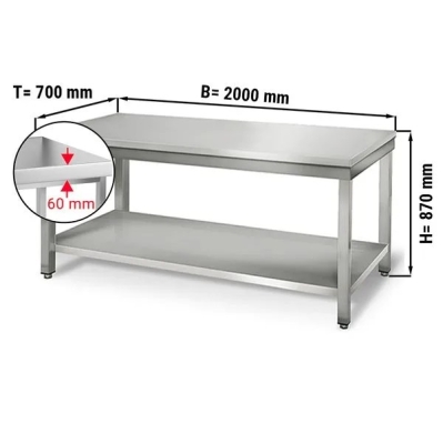 Table de travail inox 2000 x 700